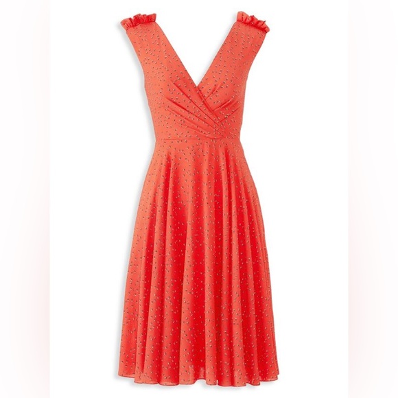 CHRISTIAN SIRIANO Like-New Luxury Sunset Polka-Dot Fit n Flare Dress. Size 8 - Picture 4 of 4